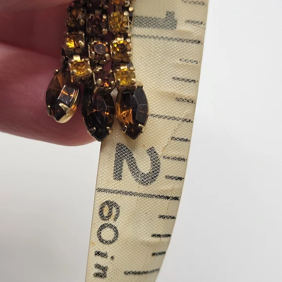VTG Topaz/Citrine Colored Earrings | Possibly Juliana or Schreiner | Unsigned - Picture 7 of 7
